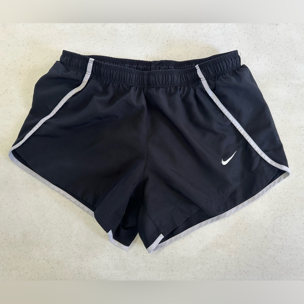 Nike Women's Dri-Fit Black and White Athletic Shorts